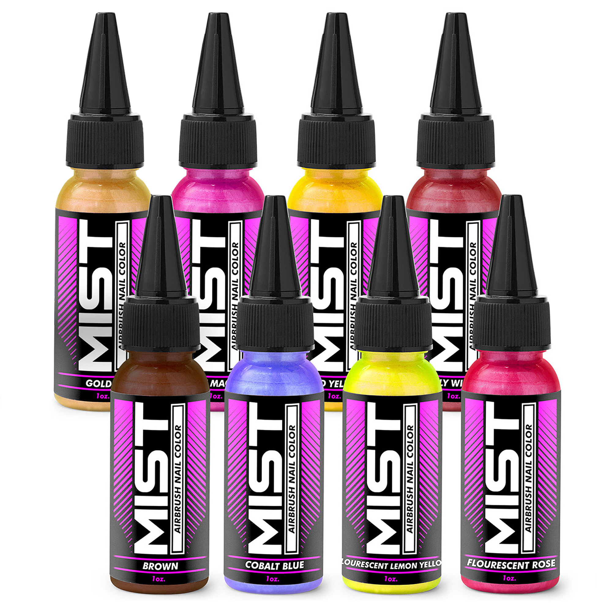 Mist 8 Color Set Premium Nail Art Polish Airbrush Paint Kit - Set 3 - 1  ounce